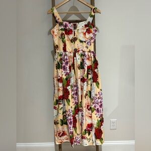 Kaimilan Midi Sleeveless Multi-Color Floral Dress Women’s Size 4 NWT  Feminine